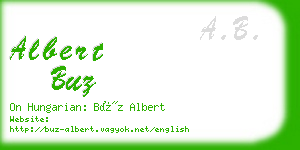 albert buz business card